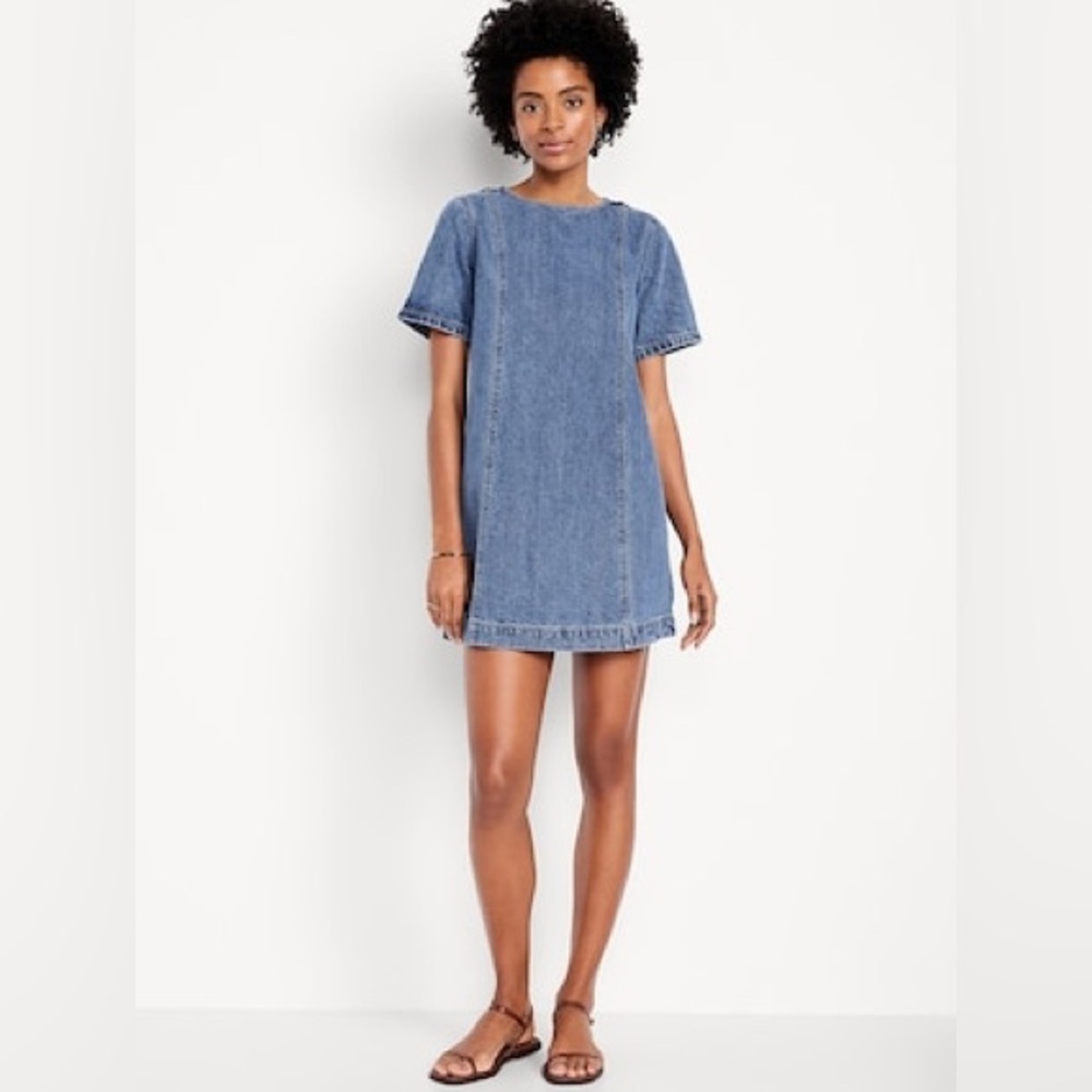 NWT Old Navy Denim Mini Dress, Size XS Petite